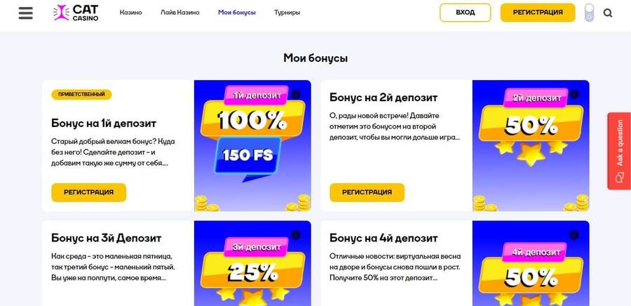 Бонусы за регистрацию в казино онлайн